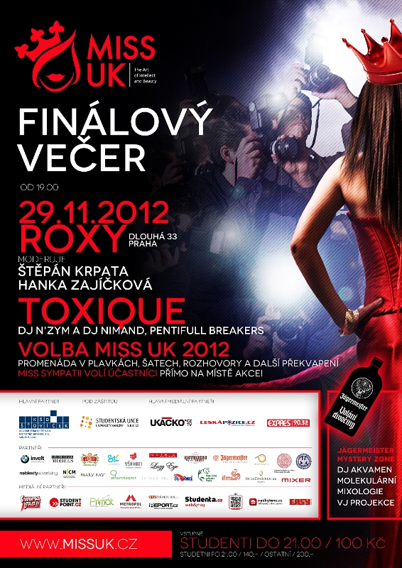 Miss Univerzity Karlovy okorunuje Jitka Nováčková